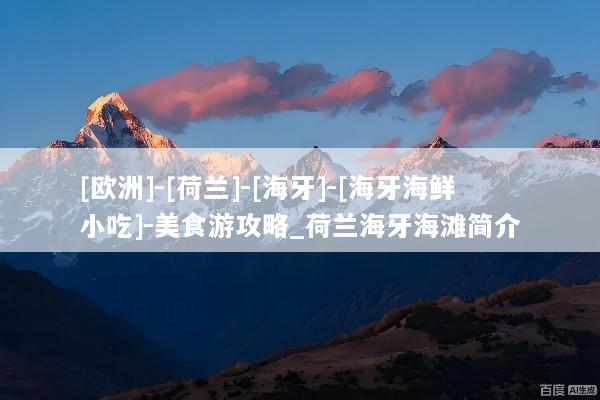 [欧洲]-[荷兰]-[海牙]-[海牙海鲜小吃]-美食游攻略_荷兰海牙海滩简介